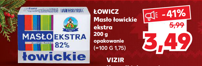 masło ekstra łowickie 82 proc w cenie 3,49 zł/200 g