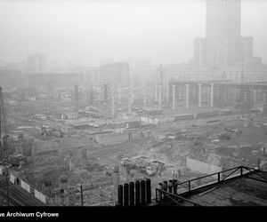 Budowa dworca Warszawa Centralna na początku lat 70.