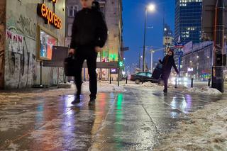 Gołoledź w Warszawie