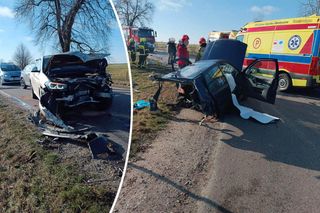 Potworny wypadek pod Siedlcami. Auto rozpadło się na pół!