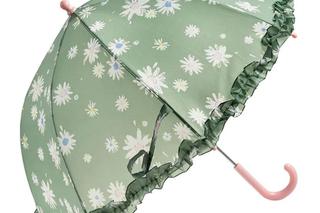 Parasolka dla dziewczynki, zielona z falbaną