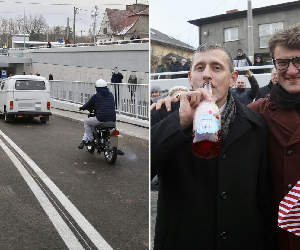 Oblali nowy tunel szampanem! Wyśmienite humory urzędników w Sulejówku 