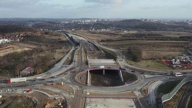 Budowa północnej obwodnicy Krakowa - zdjęcia styczeń 2024