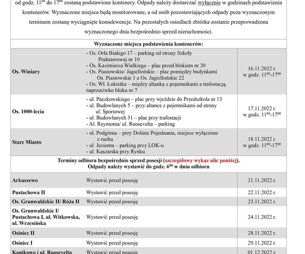 Zbiórka odpadów wielkogabarytowych