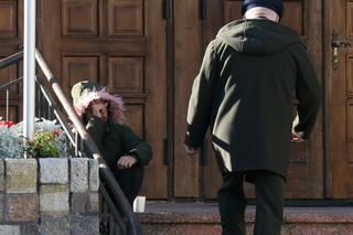 Lech Wałęsa na niedzielnej mszy