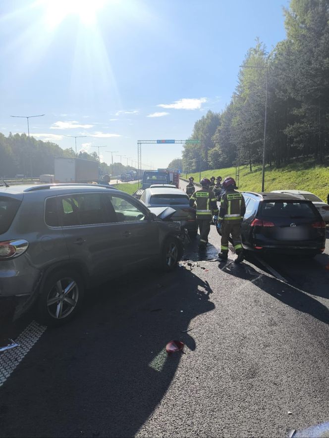 Wypadek na autostradzie A4 w Mysłowicach