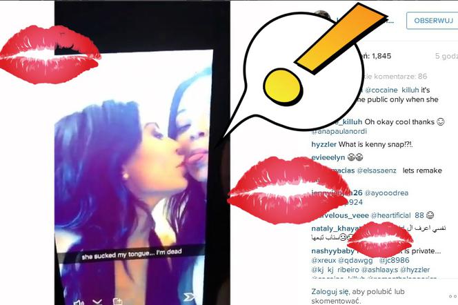 Kylie i Kendall Jenner całują się z języczkiem