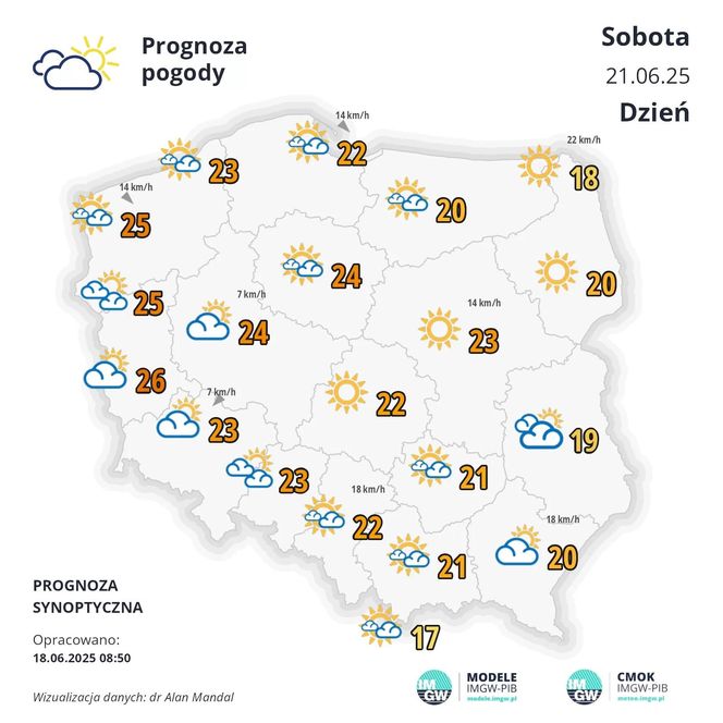 Pogoda na sobotę, 21 czerwca