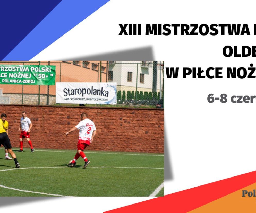 Plakat zapowiadający XIII Mistrzostwa Polski Oldboyów w Piłce Nożnej 50+