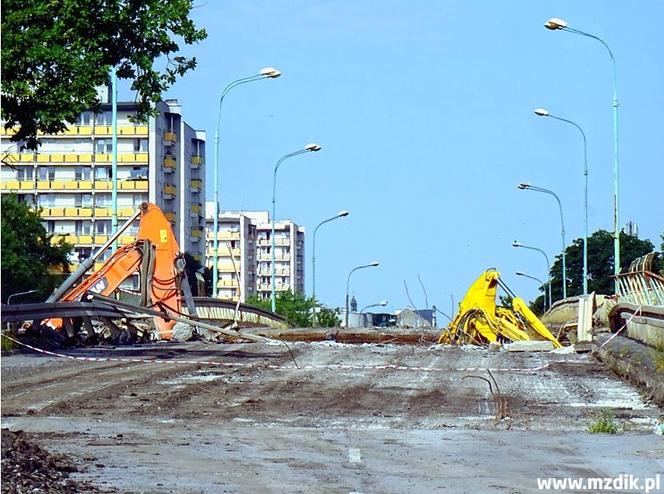 Wyburzanie wiaduktu łączacego Żeromskiego z Lubelską