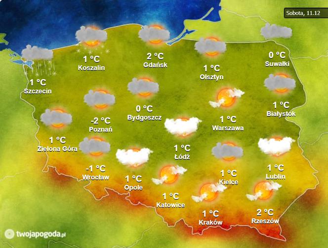 Pogoda sobota 11.12