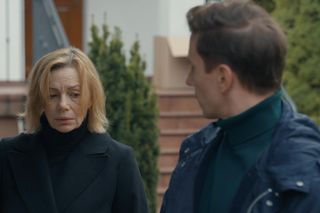 Barwy szczęścia, odcinek 3184. Wanda (Maja Barełkowska), Tomasz (Jakub Sokołowski)