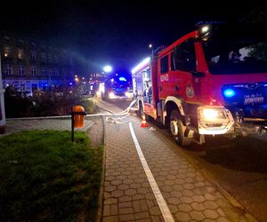 Pożar budynku w centrum Tarnowskich Gór