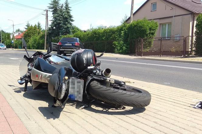 Wypadek motocyklisty w Łukowie