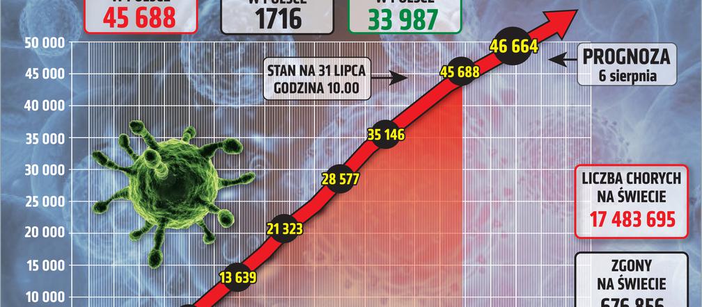 Koronawirus w Polsce. Wykresy, grafiki, statystyki (31 lipca)