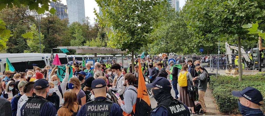 Protest ekologiczny w centrum Warszawy