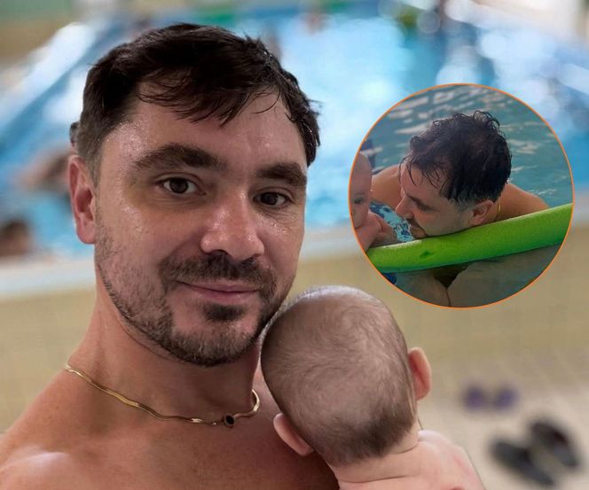 Syn Daniela Martyniuka to jego kopia. Spędził czas na basenie z Faustyną i Florianem