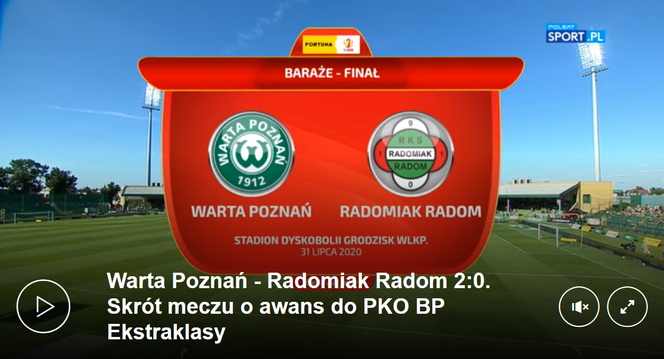 Skrót meczu Warta Poznań - Radomiak Radom