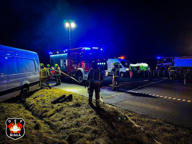 Wypadek na autostradzie A1 w Szarlejce