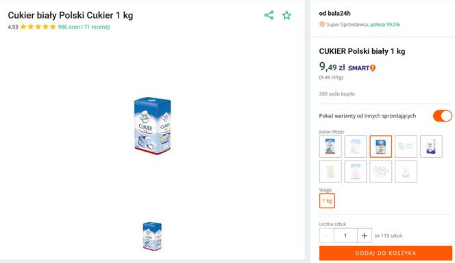 Brakuje cukru w sklepach. Polacy kupują go na Allegro