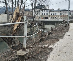 Kłodzko, rejon parkingu przy ul. Stryjeńskiej, grudzień 2024