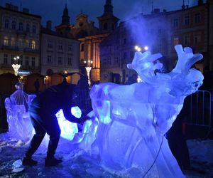  Rekordziści Guinnessa w rzeźbieniu w lodzie na Jarmarku Bożonarodzeniowym w Przemyślu. To był wyjątkowy pokaz 