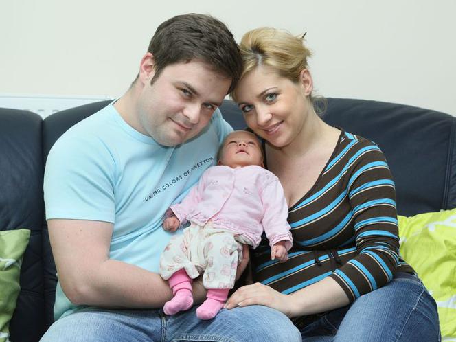 Adam Hofman z żoną Joanną i córką Marysią