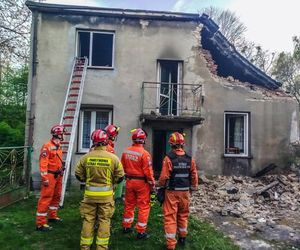 Wybuch gazu w Wojkowicach. Dom jednorodzinny częściowo się zawalił