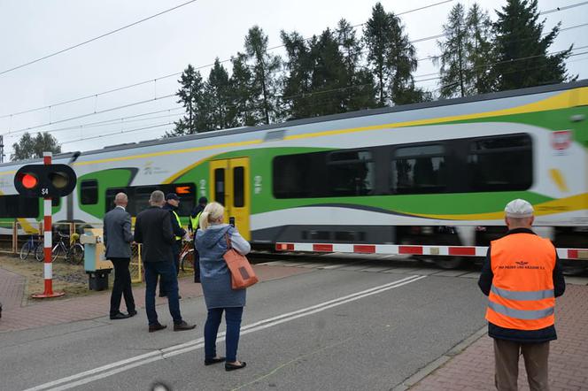 Akcja profilaktyczna "Bezpieczny przejazd" w Koszewnicy w gminie Kotuń w 2021 roku