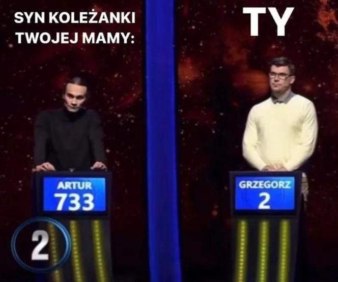 Głośno o Arturze Baranowskim. Najlepsze MEMY z rekordzistą programu "Jeden z dziesięciu"