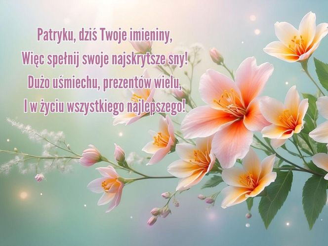 Życzenia imieninowe dla Patryka 17 marca