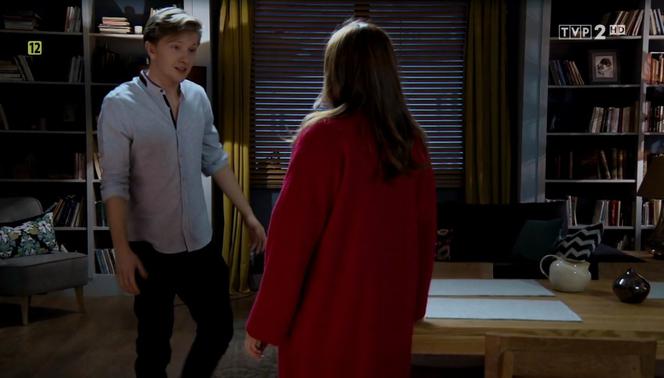 M jak miłość, odc. 1442. Magda (Anna Mucha), Łukasz (Jakub Józefowicz)	