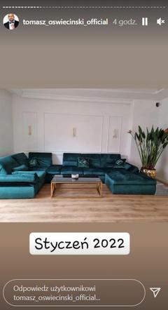 M jak miłość. Salon w nowym domu Tomasza Oświecińskiego (Andrzejek)