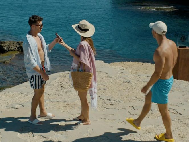 Barwy szczęścia, odcinek 3143: Franek (Mateusz Banasiuk), Regina (Kamila Kamińska), Justin (Jasper Sołtysiewicz) 