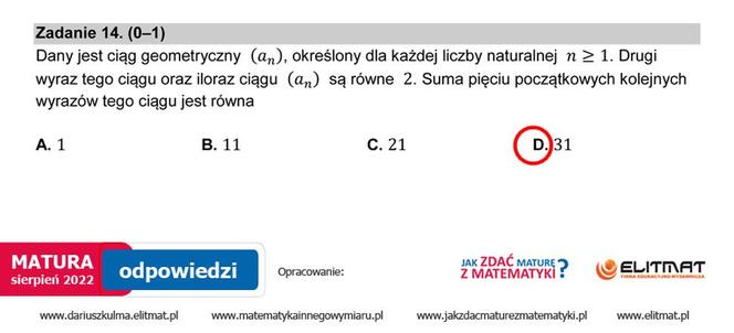 Matura 2022: matematyka, poprawka. Arkusz PDF