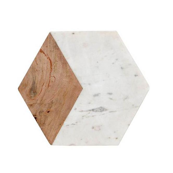 Heksagonalna deska do krojenia z drewna i marmuru