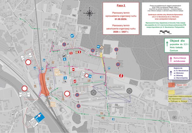 Gigantyczna przebudowa w Łabędach. Od 1 września kolejne zmiany w ruchu. Nowe trasy autobusów i mapa objazdów