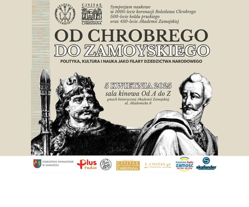 Konferencja Od Chrobrego do Zamoyskiego - plakat wydarzenia