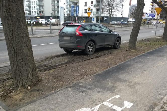 Warszawiacy parkują na trawnikach