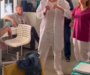 	M jak miłość nowy sezon. Olek (Maurycy Popiel), Aneta (Ilona Janyst) na planie