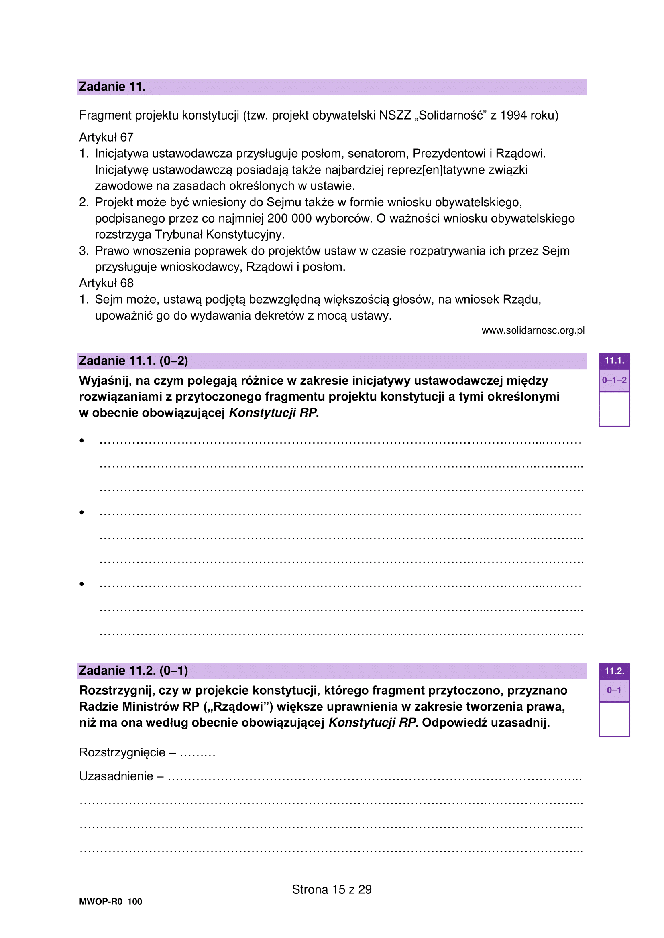 Matura 2023 WOS rozszerzony - arkusze CKE formuła 2023