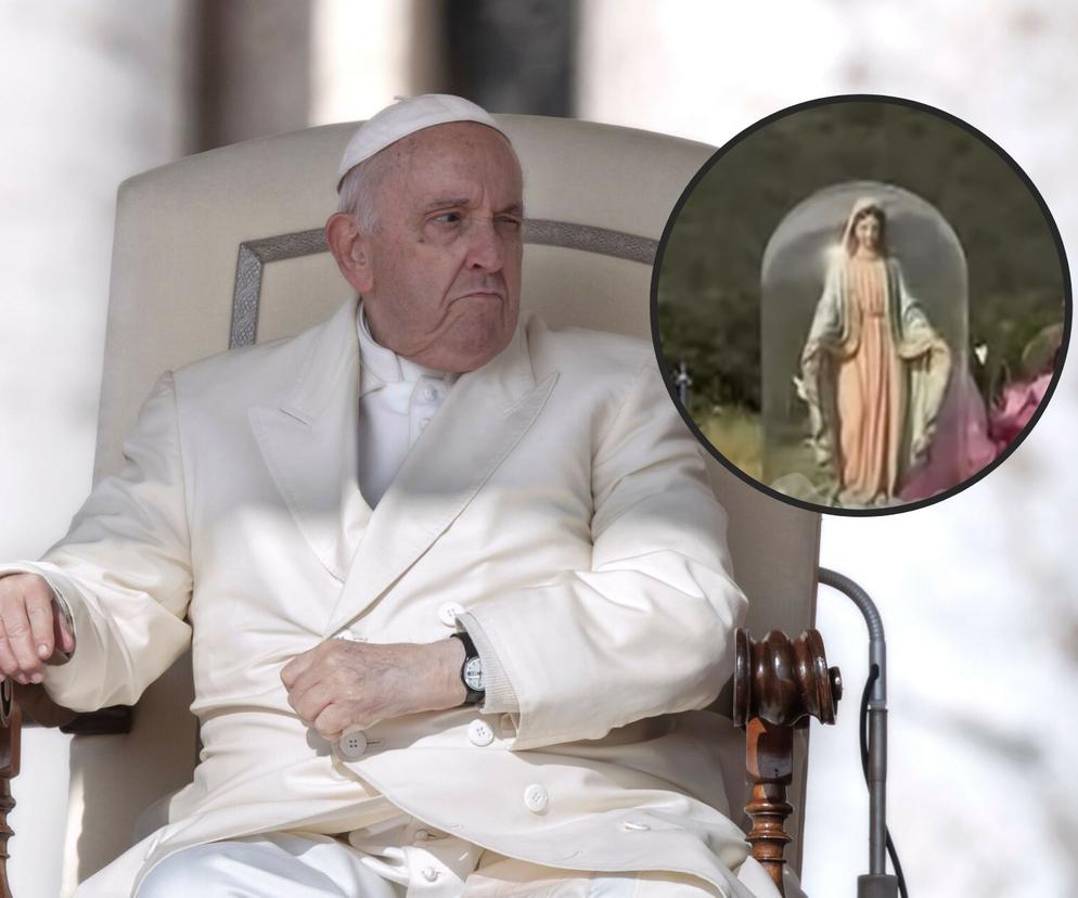 Papież Franciszek i płacząca Maryja 
