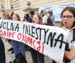 Protest studentów Uniwersytetu Warszawskiego w obronie Palestyny