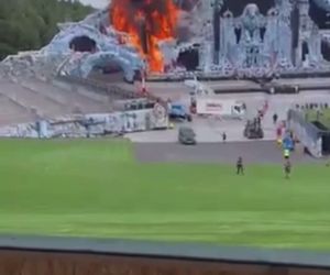 Wielki pożar na scenie głównej popularnego festiwalu. Trwa akcja gaśnicza [ZDJĘCIA]