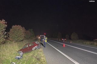 Groźny wypadek na DK46 pod Lubeckiem. 38-letni kierujący oplem trafił do szpitala