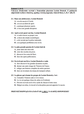 Matura język francuski rozszerzony strona 3