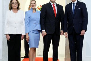 Marta Nawrocka cała na niebiesko zachwyciła w Sejmie  