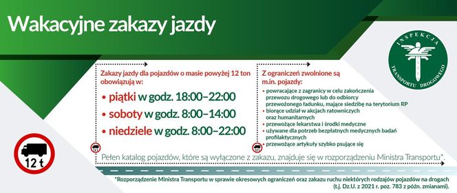 Wakacyjne Zakazy Jazdy dla Ciężarówek obowiązują od piątku 27 czerwca