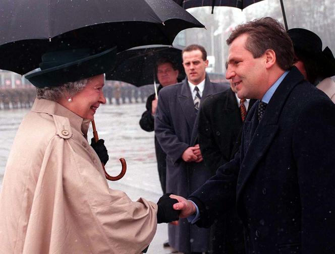Warszawa, 27.03.1996. Wizyta Królowej brytyjskiej Elżbiety II w Polsce