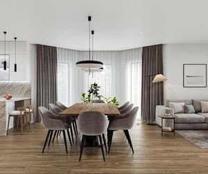 Salon z kuchnią i jadalnią